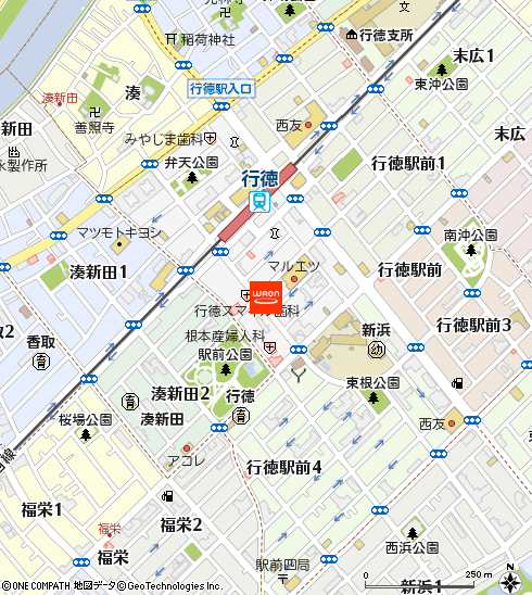 イオンバイク行徳店付近の地図
